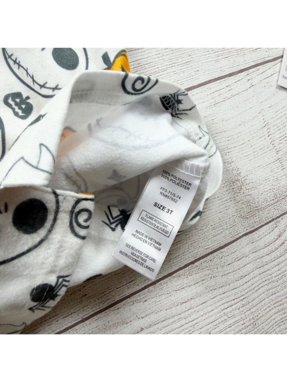 Disney Jack Skellington Toddler Halloween Pajama Set Nightmare Before NWT 3T - Picture 4 of 6